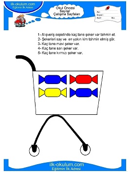 Çocuklar İçin sayı Çalışma Sayfaları 